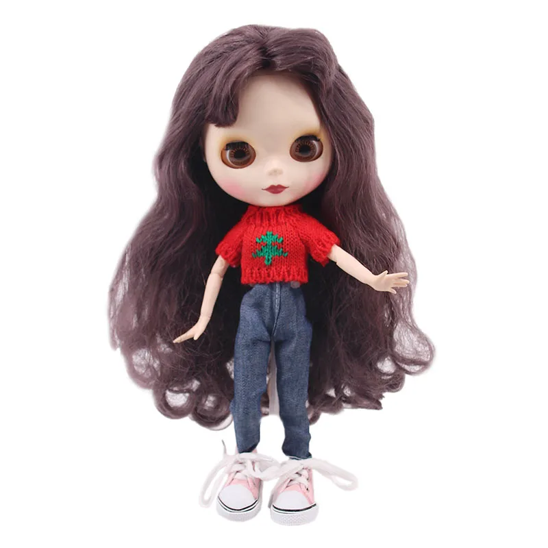 LUCKDOLL 15 Стиль 1 комплект одежды = свитер+ джинсы для BJD 30 см 1/6 Blyth куклы Barbiees одежда, игрушки для девочек, поколение, подарок на день рождения