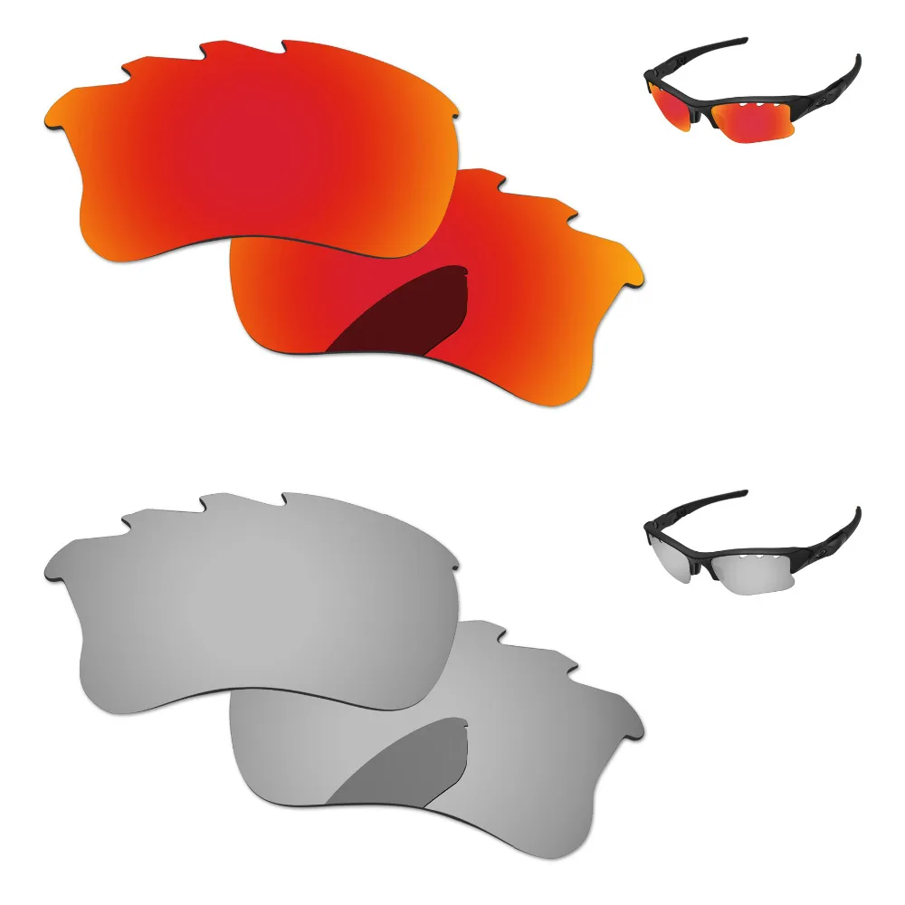 

Серебристые и красные зеркальные поляризованные Сменные линзы 2 пары для Flak Jacket XLJ оправа солнцезащитных очков с вентиляцией 100% защита UVA & UVB