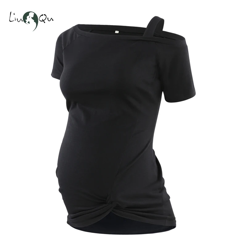 Off Shoulder Women's Blouse Maternity Clothes Side Ruched Pregnancy Top Women Shirt for Tops Short Sleeve Blusa | Мать и ребенок