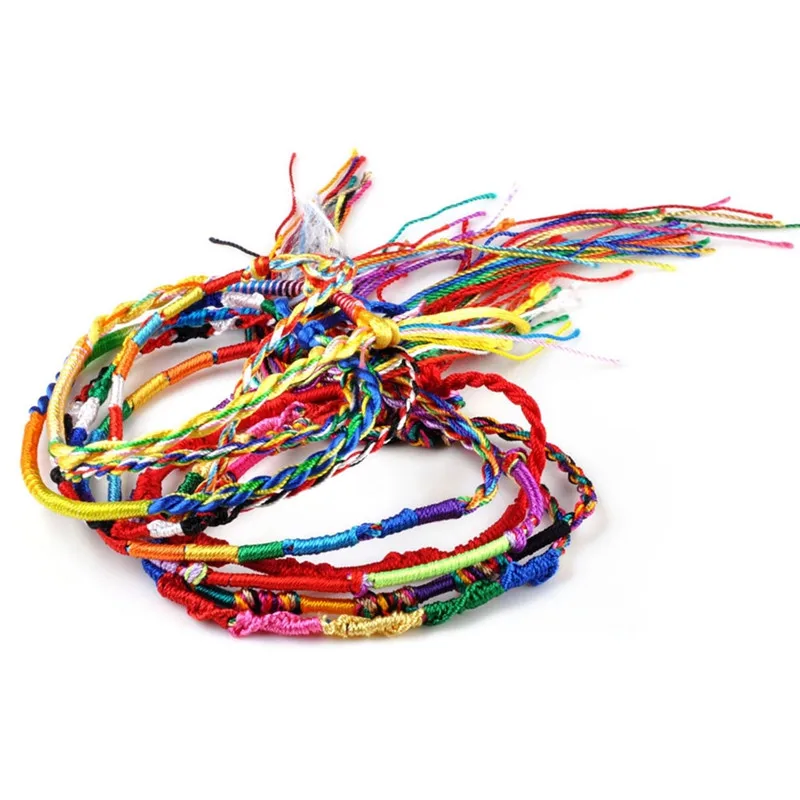 Оптовая продажа смешанные цвета 20 шт. плетеные браслеты нить дружбы женские и