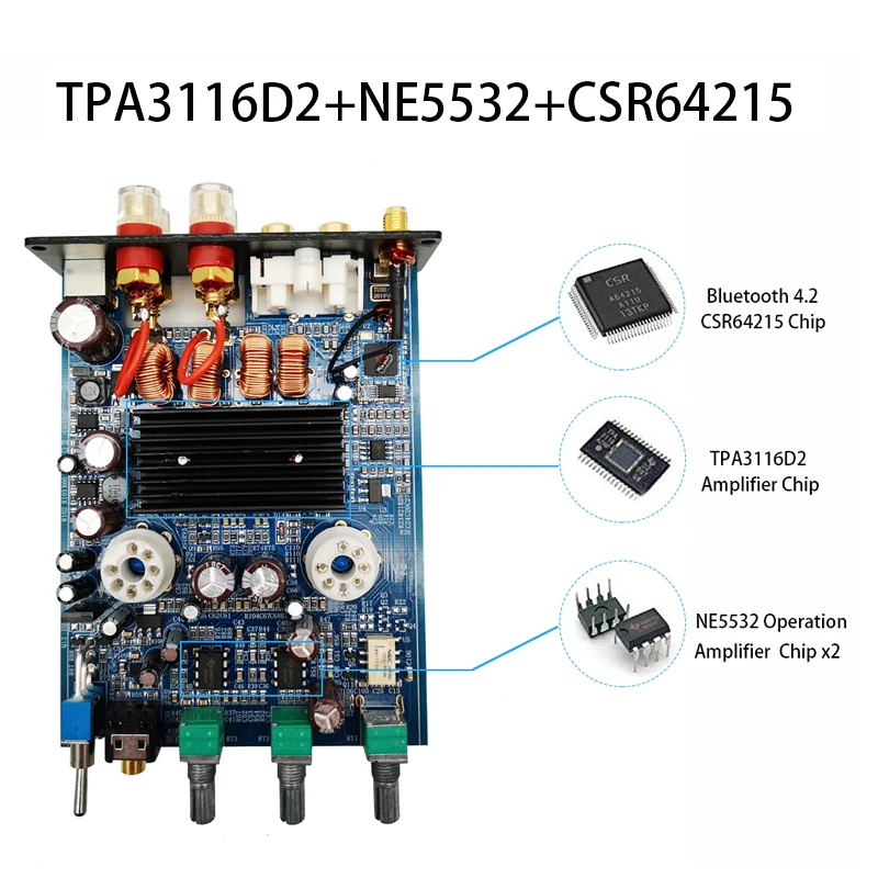 Портативный усилитель для наушников dilvpoet R50 TPA3116D2 Bluetooth мини стерео 50 Вт Hi Fi