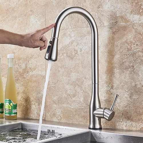 Pull Out Sensor Kitchen Faucet Stainless Steel Sensitive Touch Control Faucet Mixer For Kitchen Touch Sensor Kitchen Mixer Tap - Цвет: Style 3