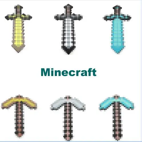 Minecraft рисунок игрушки Косплей Пена Меч Пикакс пистолет Ева Алмазный оружия