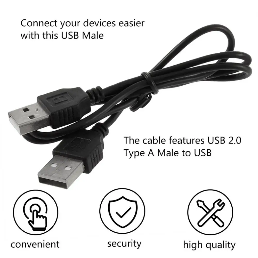 Черный USB 2 0 папа-папа M/M удлинитель Кабель-адаптер провод | Компьютеры и офис