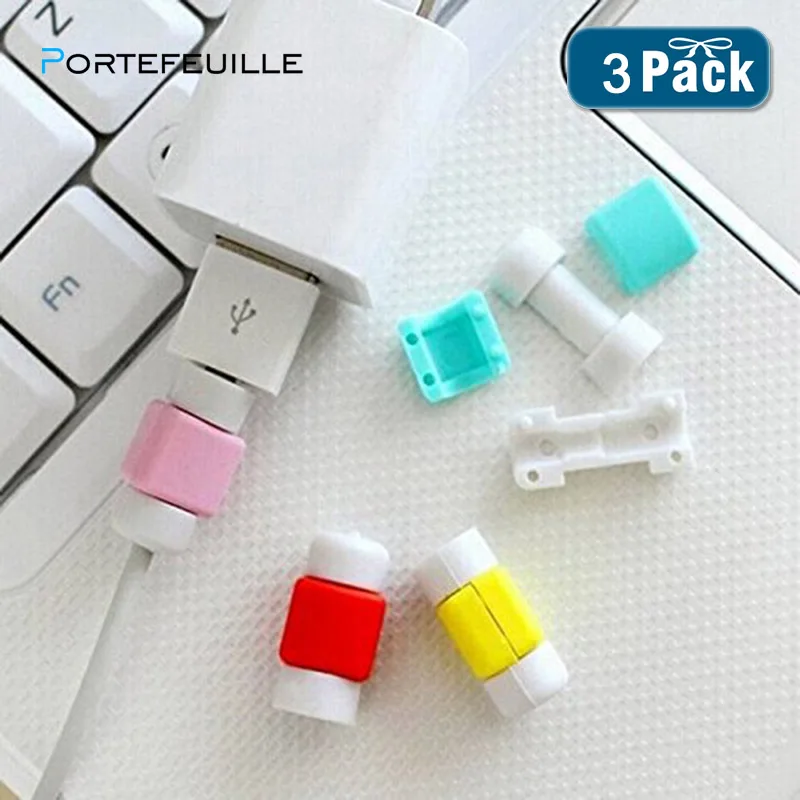 Кабель для передачи данных PORTEFEUILLE 3 шт. защита наушников зарядки и защитный рукав
