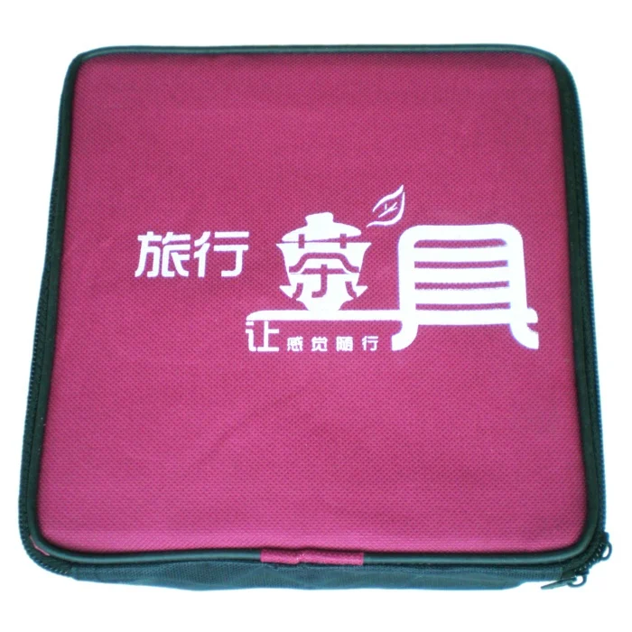 Free shipping Bamboo Kung Fu tea service with GaiWan &amp cups stainless steel clip Travel set in portable bag | Дом и сад