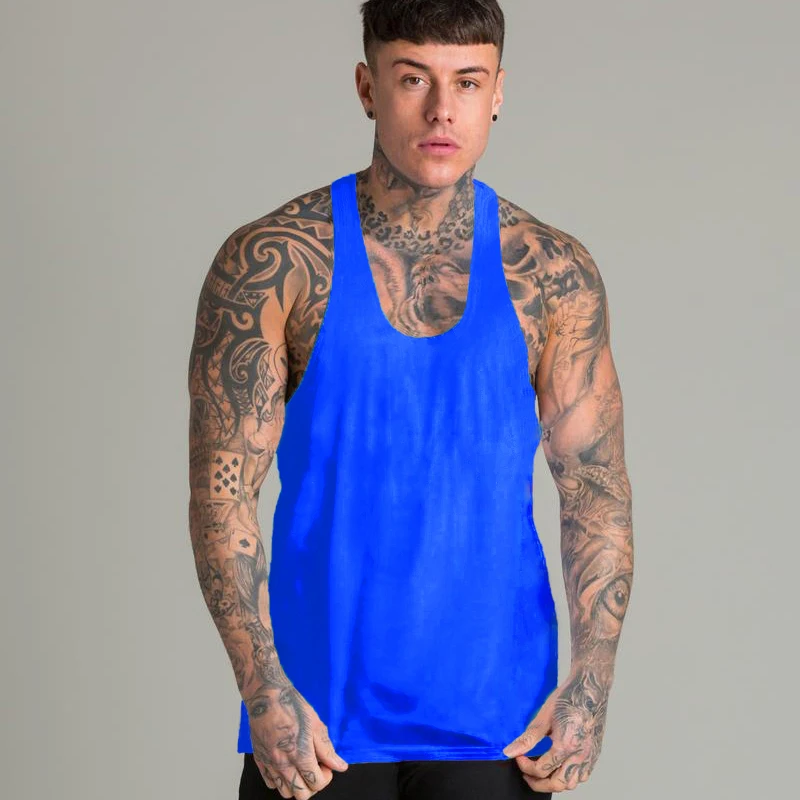 Майка Мужская Спортивная из хлопка майка без рукавов для бодибилдинга и бега |