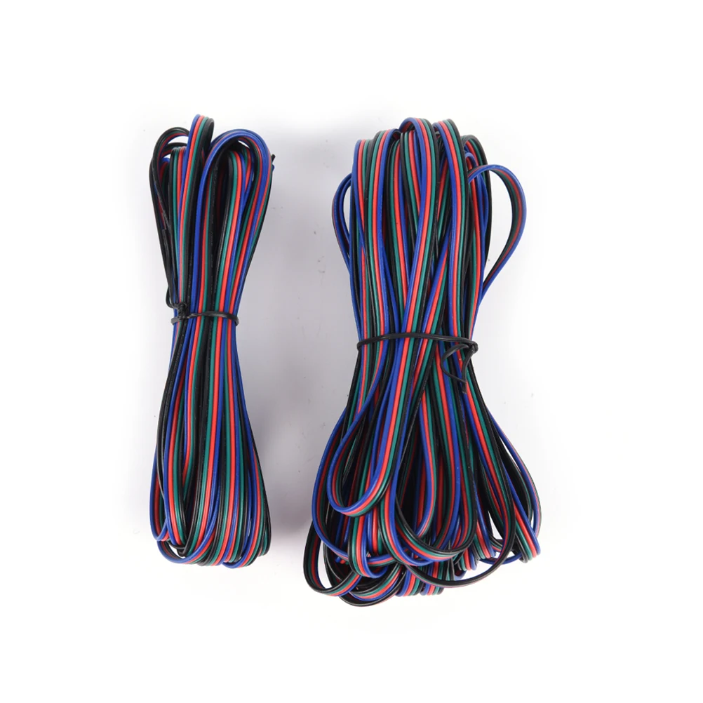 

1 шт., 5 м, 10 м, 4-контактный RGB светодиодный провод, Светодиодная лента, RGB-кабель для RGB Rgbw, одноцветная светодиодная ленсветильник 5050 3528