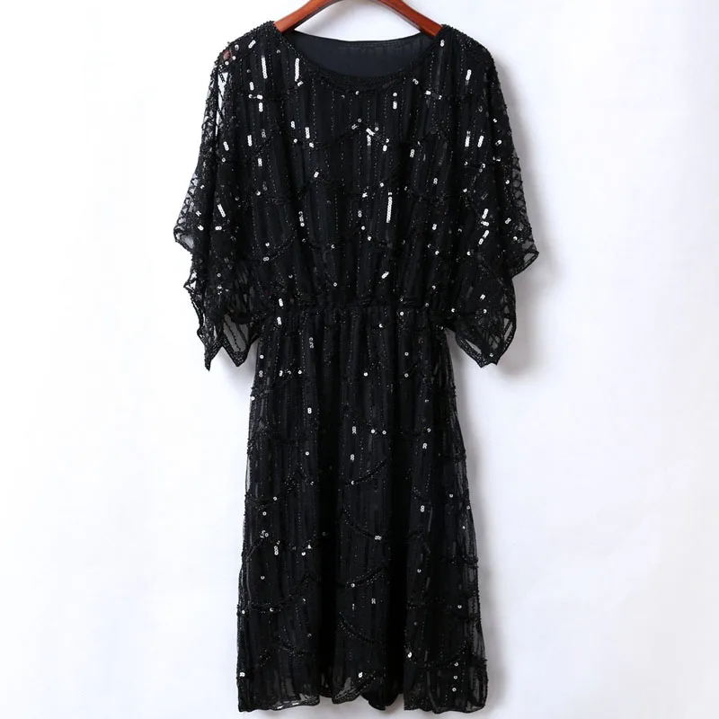 BLINGSTORY Vintage Sequin Full Fringed Deco Inspired Flapper Dress Heavy Bead Split Sleeve Women Dresses Summer | Женская одежда