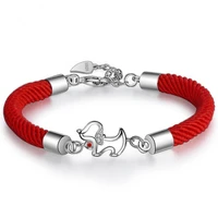 kofsac 2018 hot charm 925 sterling silver bracelets for women jewelry cute dog pendant good lucky red rope bracelet wholesale
