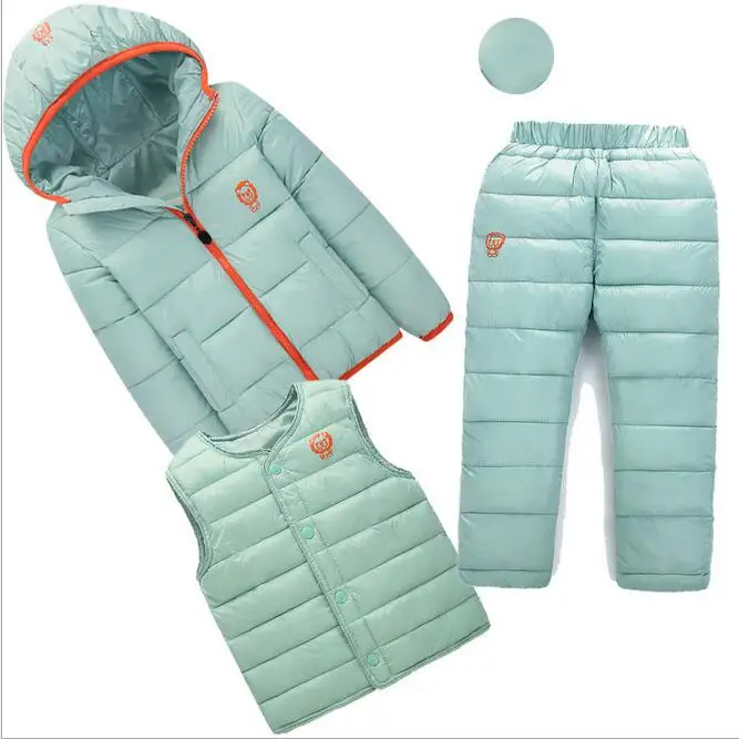 Winter Warm Children Boys Girl's Clothing Sets Girl Ski Suits Children's Outdoor Clothes Down Coats Jackets+Vest+Trousers 3pcs |