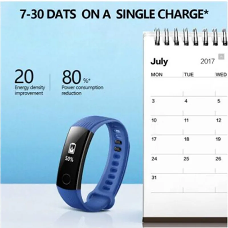 Оригинальный ремешок HUAWEI Honor Band 3 Smartband монитор сердечного ритма Bluetooth Шагомер