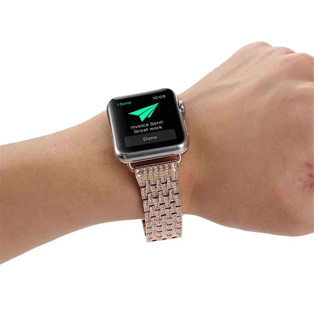 Браслет для Apple Watch 42 мм 38 40 44 ремешок часов браслет со стразами iwatch серии