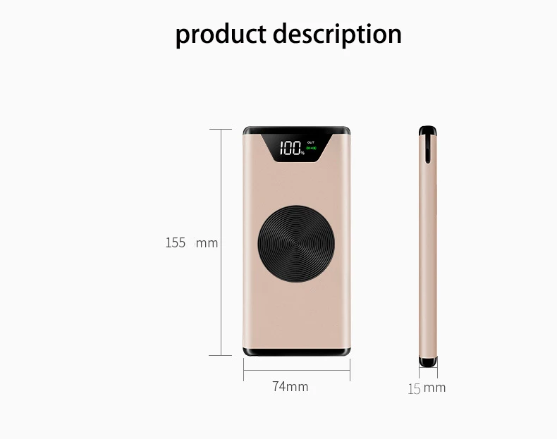 10000 мАч Power Bank Беспроводная зарядка для мобильного телефона зарядное устройство