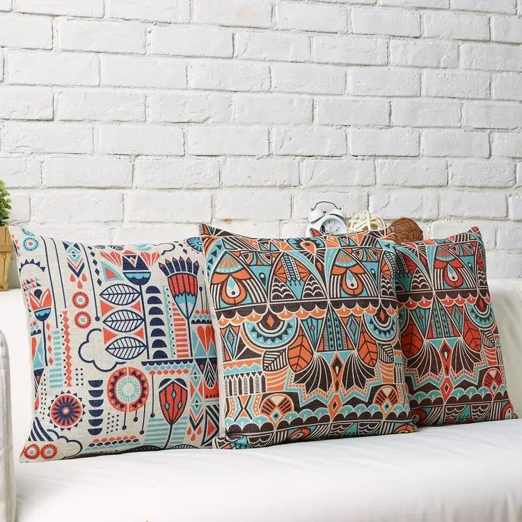 Скандинавские Современные Геометрические богемные полосы льняная Подушка