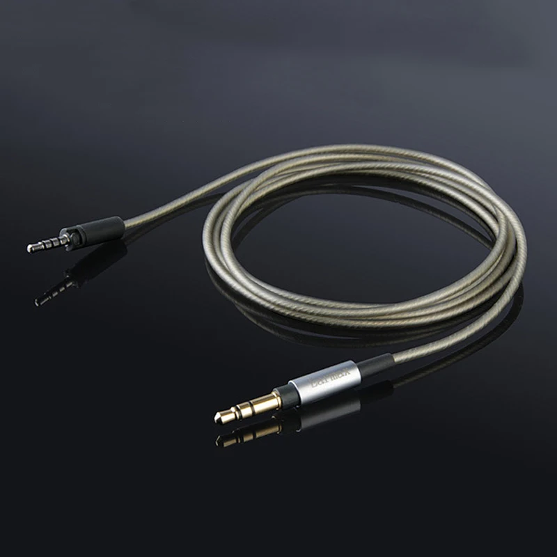 Сменный аудиокабель для наушников Sennheiser Momentum 1,0 2,0, посеребренные Кабельные шнуры для IPhone, Xiaomi, samsung