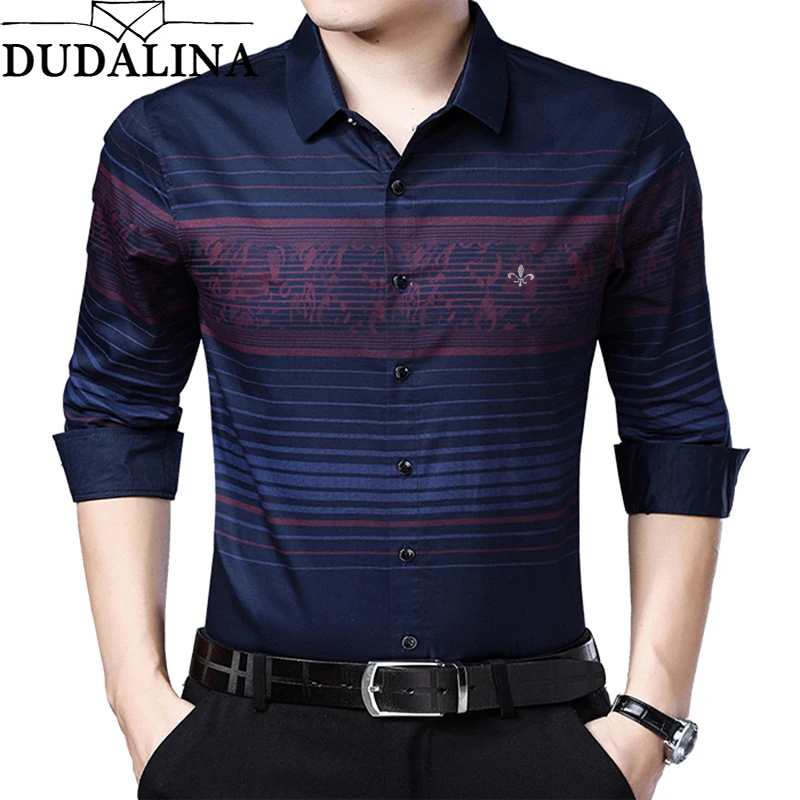 DUDALINA Me рубашка Camisa Повседневная рубашка с длинным рукавом Мужская мягкая приталенная брендовая мужская одежда рубашка