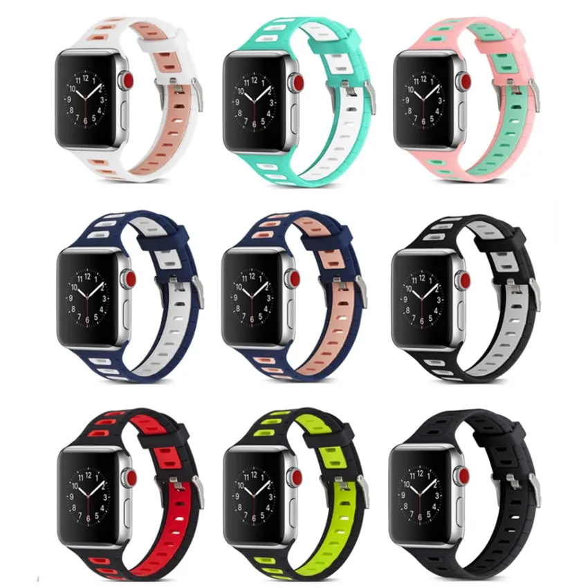 38 мм 42 силиконовый Смарт Браслет ремешок для наручных часов Apple Watch версии Series1 2 3