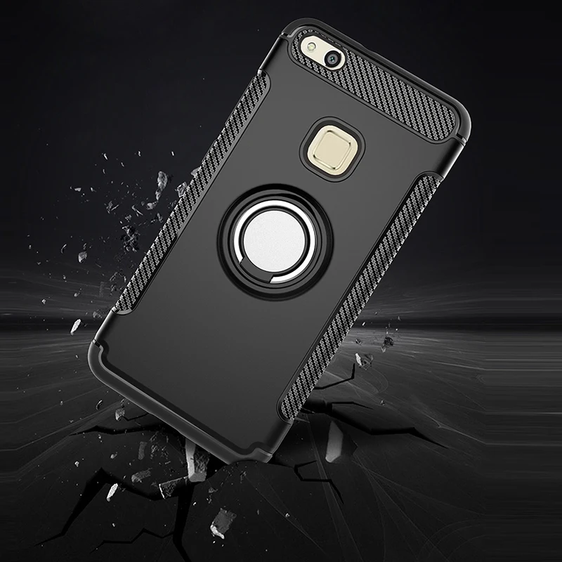 Магнитный ударопрочный чехол с кольцом для Huawei P10 Lite Plus Mate 10 Pro Honor 8 9 P8 P9 2017