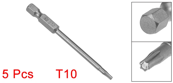 Uxcel 5 шт. 100/50/75 мм длиной 1/" Шестигранным хвостовиком T10/15/6/20/25/27/5/8/9 lite плюс Магнитный с шестигранной головкой отвертка, биты, S2, DIY заменить инструменты