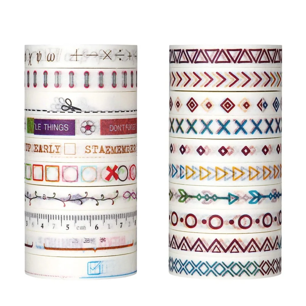 10 рулонов/упаковка Цветы Алфавит лента Washi DIY декоративный Скрапбукинг
