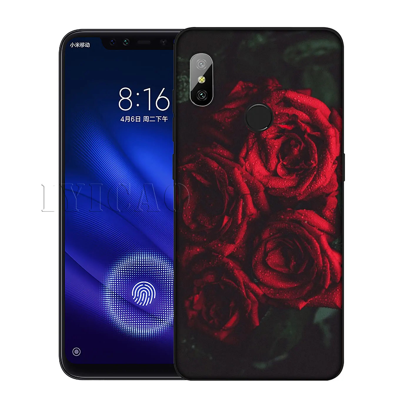 IYICAO Beautiful Garden Red Roses Flowers Silicone Soft Case for Xiaomi Redmi 6A 5A Note 7 4 4X 5 Plus 6 Pro Black TPU Cover |