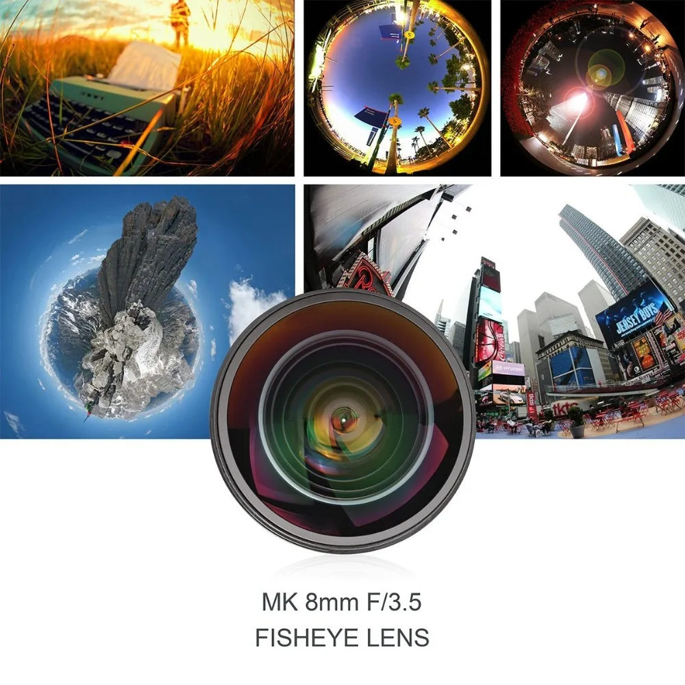 Фото Meike 8 мм f3.5 объектив «рыбий глаз» для Nikon F Mount /Canon EOS EF Mount DSLR камера со стандартной/полной рамкой №4