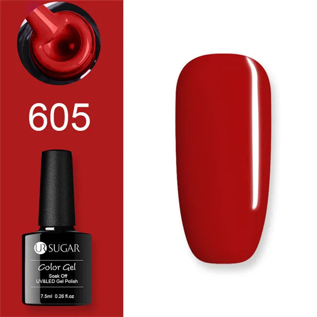 605 Ur Sugar Гель-лак UV Vernis Полупостоянный праймер верхнее покрытие 7,5 мл замачиваемый эмалированный Гель-лак УФ-гель для ногтей лак - Цвет: 605