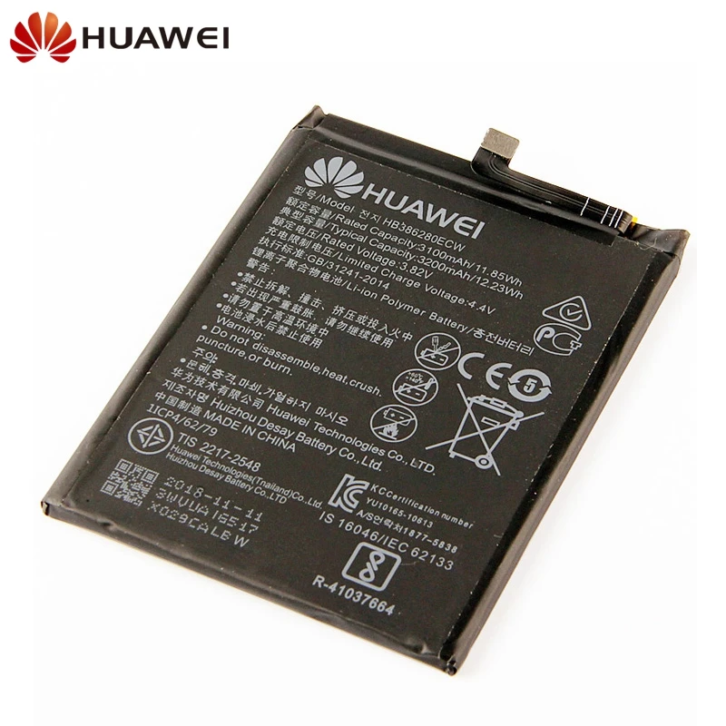 Сменный аккумулятор для телефона huawei Honor 9 P10 Ascend P10 HB386280ECW STF-L09 STF-AL10 аккумулятор 3200 мАч