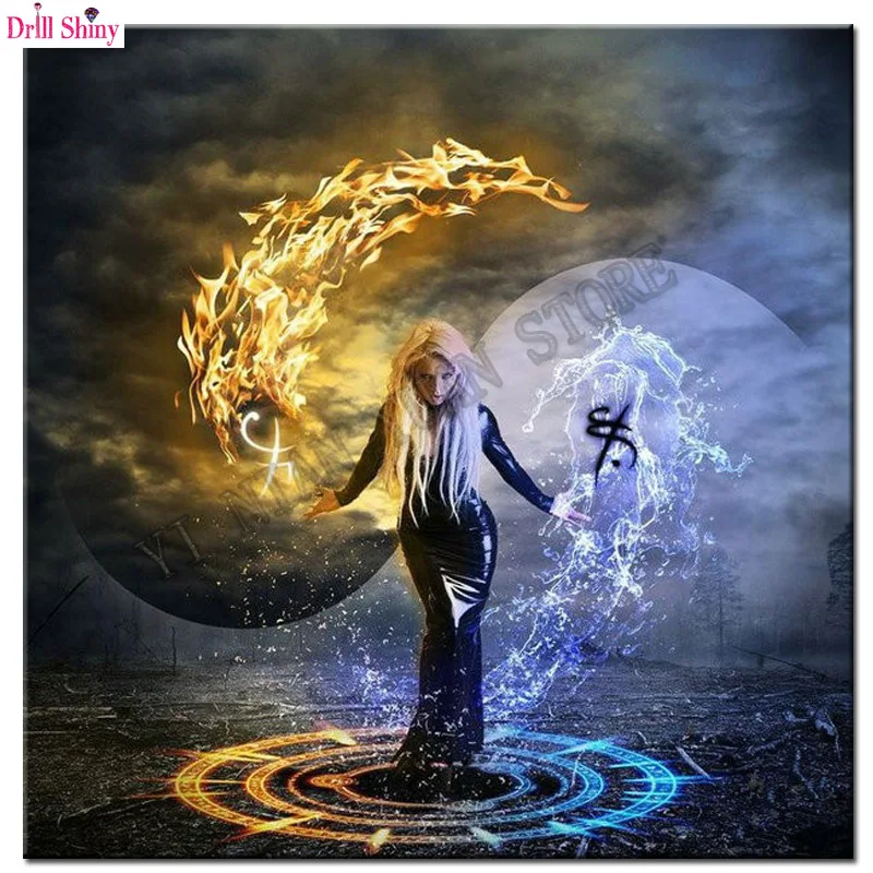 Рукоделие люди красивая девушка Инь и Ян 5d сделай сам полноразмерная алмазная