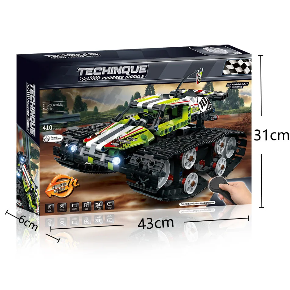 Technic 2 стиля 410 шт. Радиоуправляемый пульт дистанционного управления мотор гусеничный гоночный автомобиль модель строительные блоки кирпичи наборы игрушек для детей