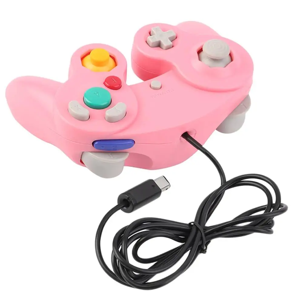 Pink Gamepads New Game Controller Gamepad Joystick five color for Nintendo for GameCube For Wii Wholesale - Color: Pink