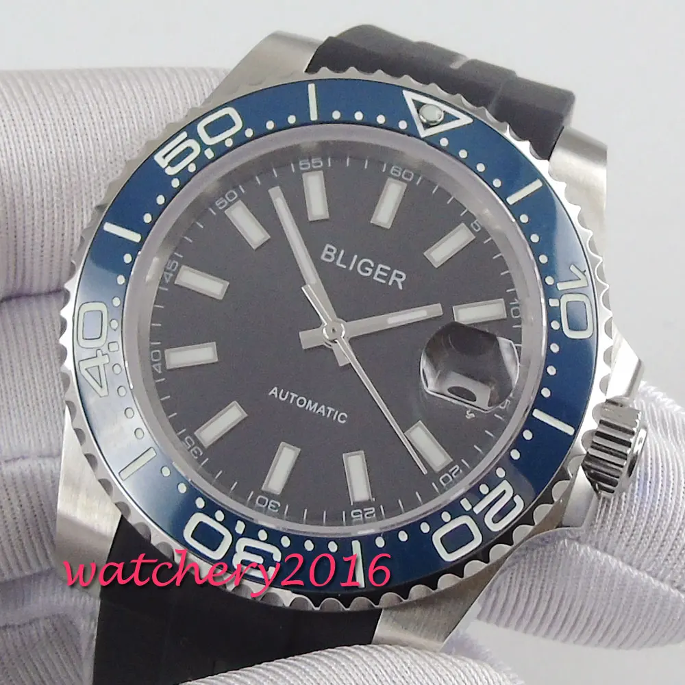 39 мм черный циферблат керамический ободок сапфировое стекло Дата автоматическое