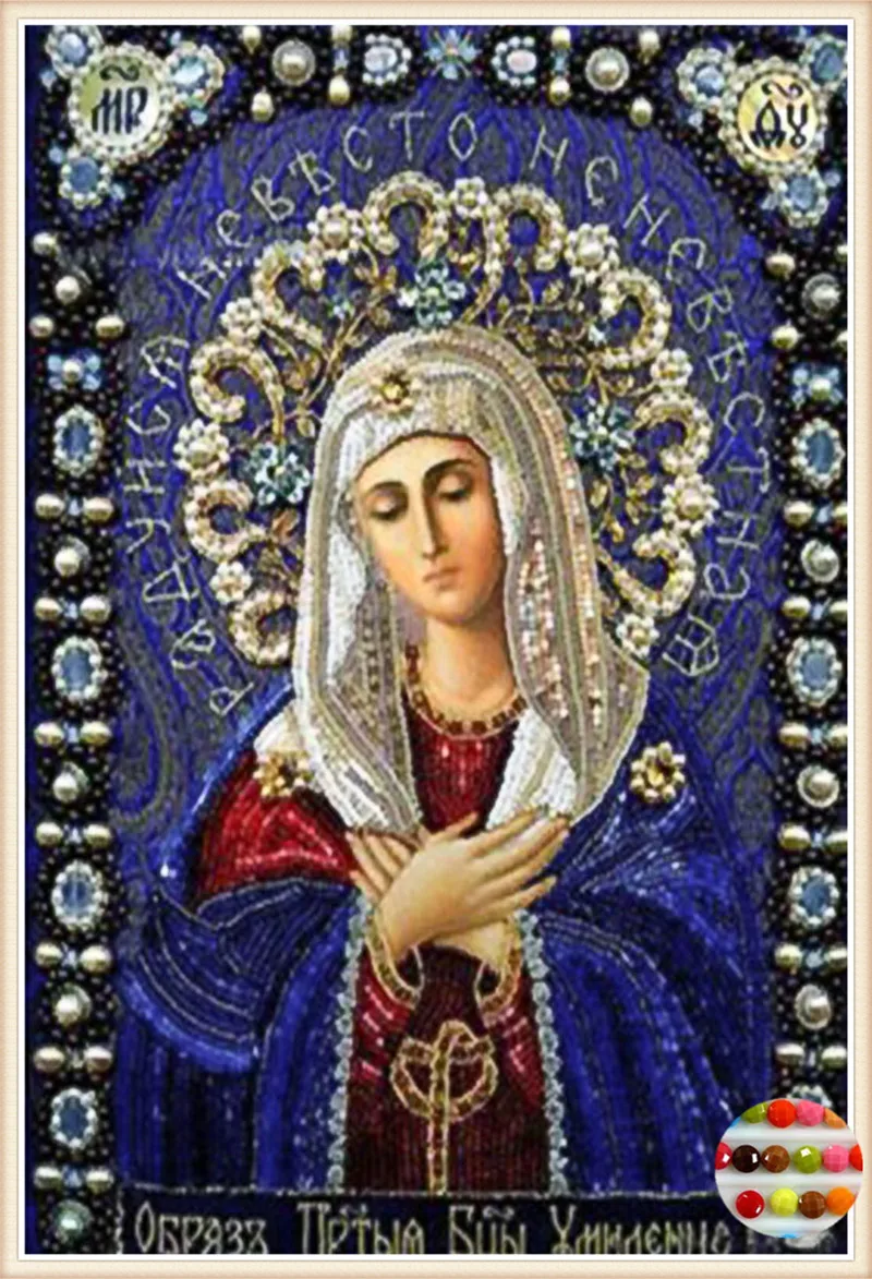 2017 Icon Diamond Embroidery mary Mosaic Crystal 5D Cross Stitch round Drill Painting DIY Sticker Decoration Paintings | Дом и сад