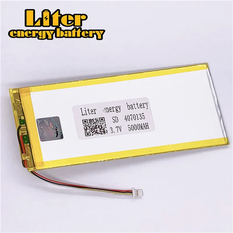 Разъем 1,0-4 P заказной 3,7 V 4070135 5000mah литий-полимерный аккумулятор планшетный ПК аккумулятор перезаряжаемый аккумулятор
