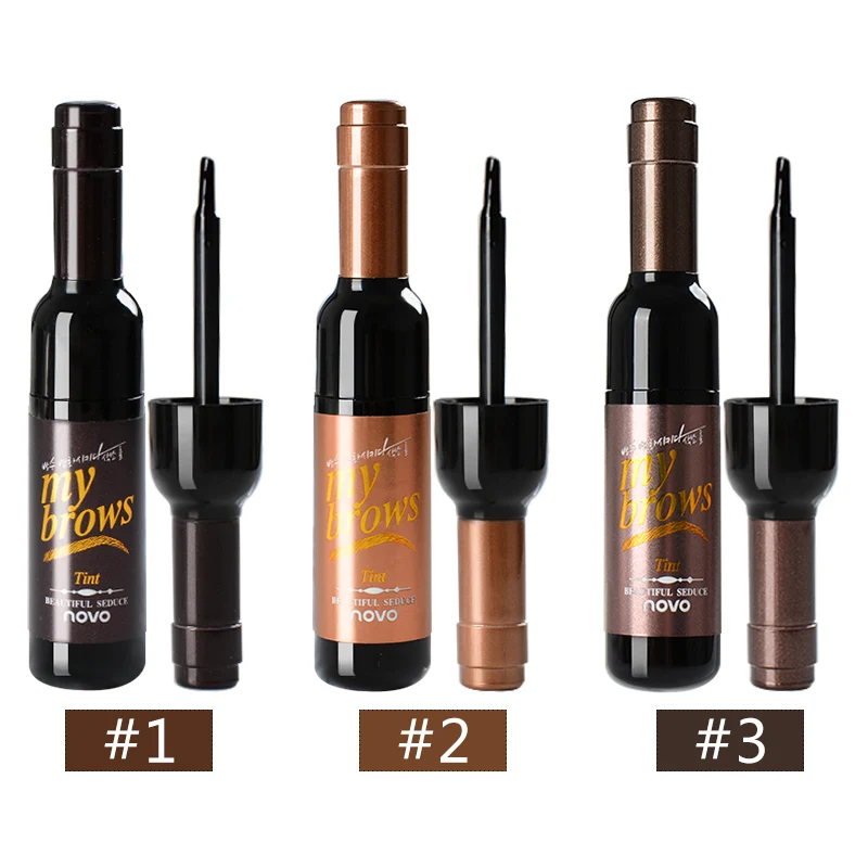 NOVO Eye Makeup red wine Peel Off Eye Набор для перманенного макияжа бровей оттенок водонепроницаемый стойкий красящий гель для бровей крем Тушь для ресниц косметика для макияжа