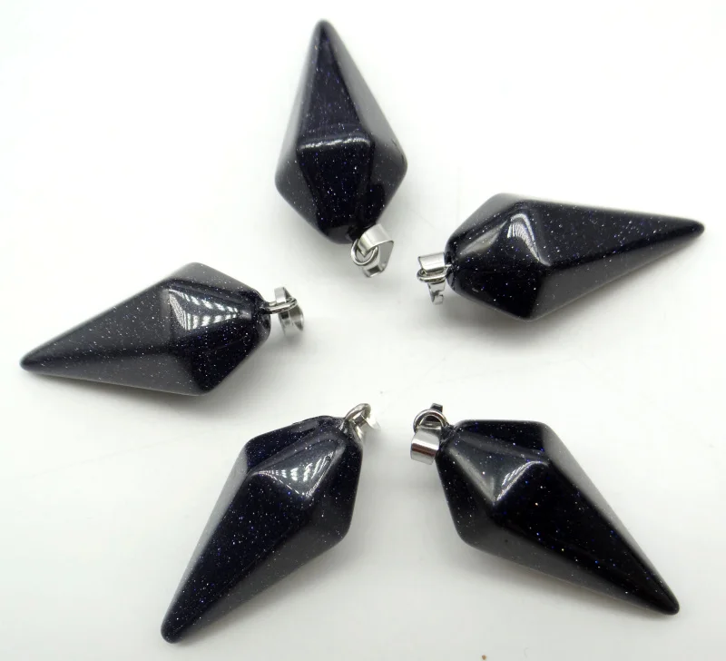 Natural Stone Opal tiger eye agates Rose Quartz Reiki pendulum Hexagonal pyramid pendants for DIY Jewelry making Gift 24pcS | Украшения и