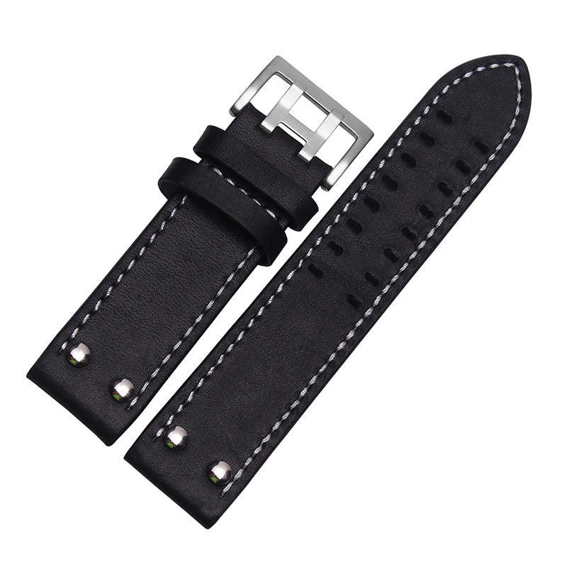 

Genuine leather watchband 20mm 22mm for Hamilton brand watch straps black khaki brown with stainless steel buckle