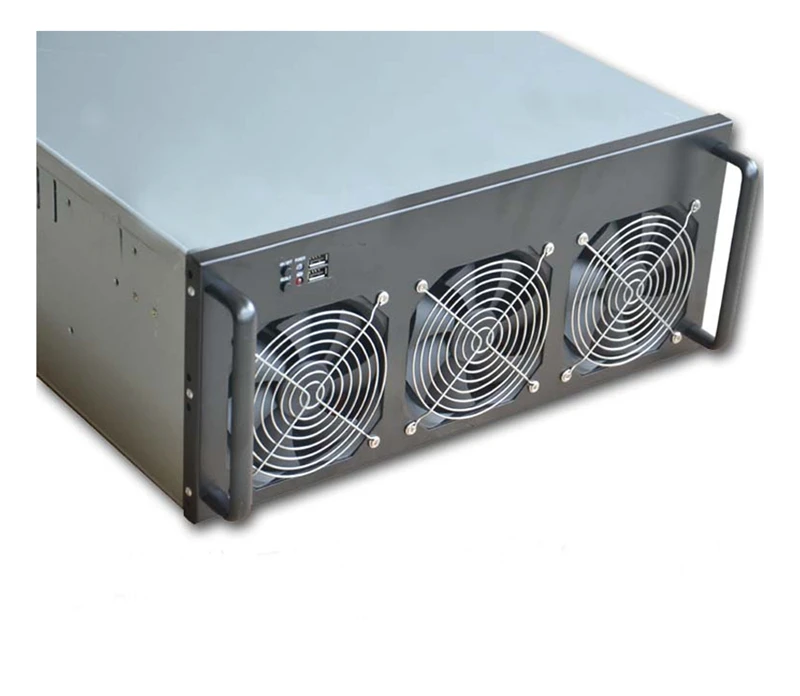 6 вентиляторов Майнинг чехол рамка крипто монета btc эфириум Майнер USB 6-8 gpu шасси Алюминий sever rack mount GTX 1080TI 1070 P106