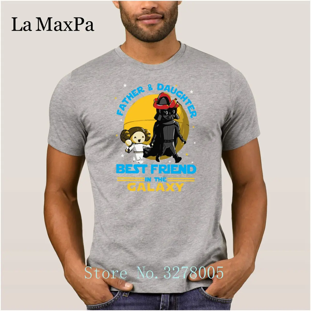 La Maxpa Costume Father And Daughter In The Galaxy T Shirt For Men Humorous T-Shirt Anti-Wrinkle O-Neck Unisex Tshirt | Мужская одежда