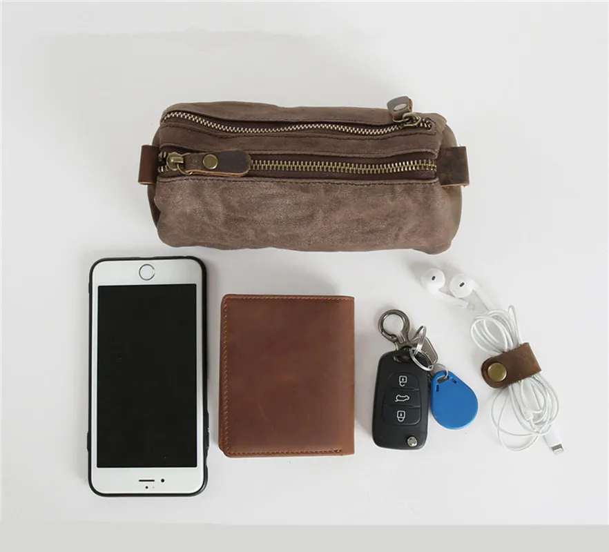 LEACOOL Брезентовая сумка для мужчин повседневное мини сумки мужской деньги карман