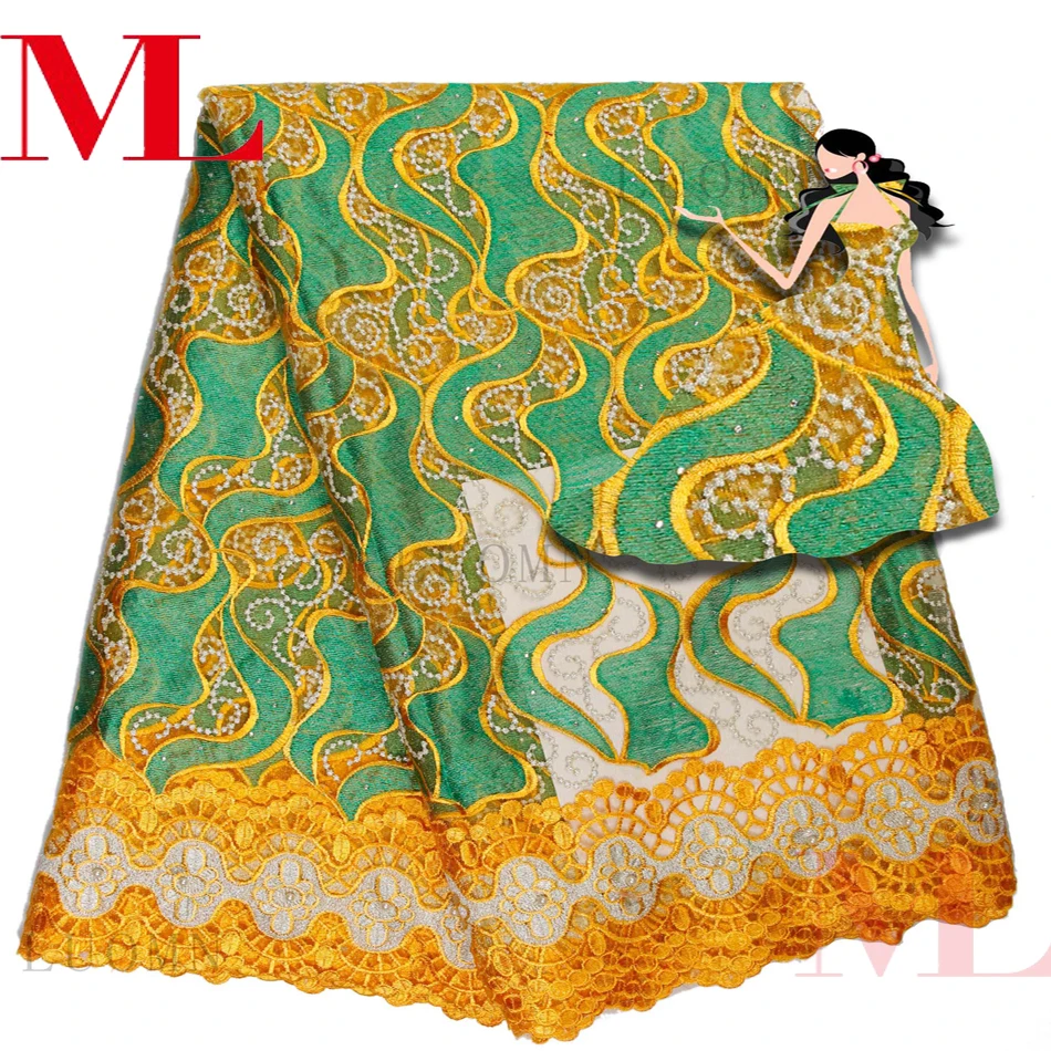 Ml 5yards African Lace Fabric 2018High Quality Nigeria Embroidered Net Tulle French For Wedding Party Dress hq920 | Дом и сад