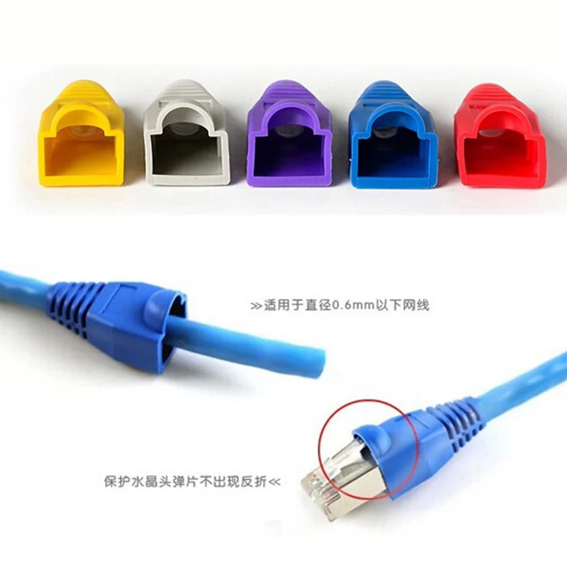 Цветные RJ45 шапки Cat6 сетевые сапоги RJ 45 оболочка Cat6a Cat5 Cat5e защитный рукав