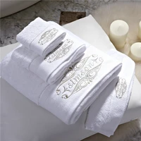 star hotels embroidery solid towel set square face towel bath towel quality cotton interrupted hot sale beach towel home use