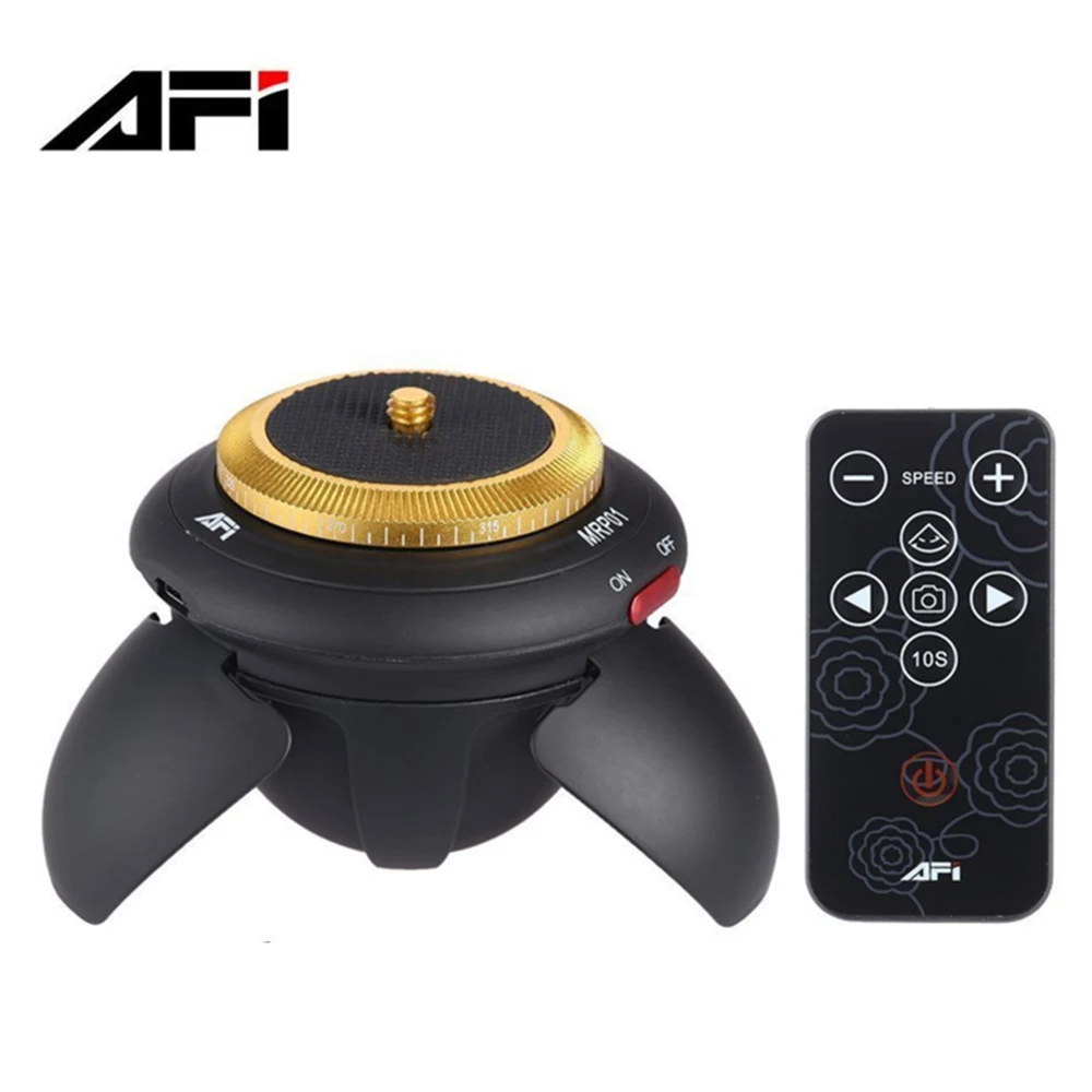 

AFI MRP01 Electric Panorama 360 Rotation Time Lapse Tripod Head with Remote Control for Gopro /iPhone/SLR Camera/Selfie Stick