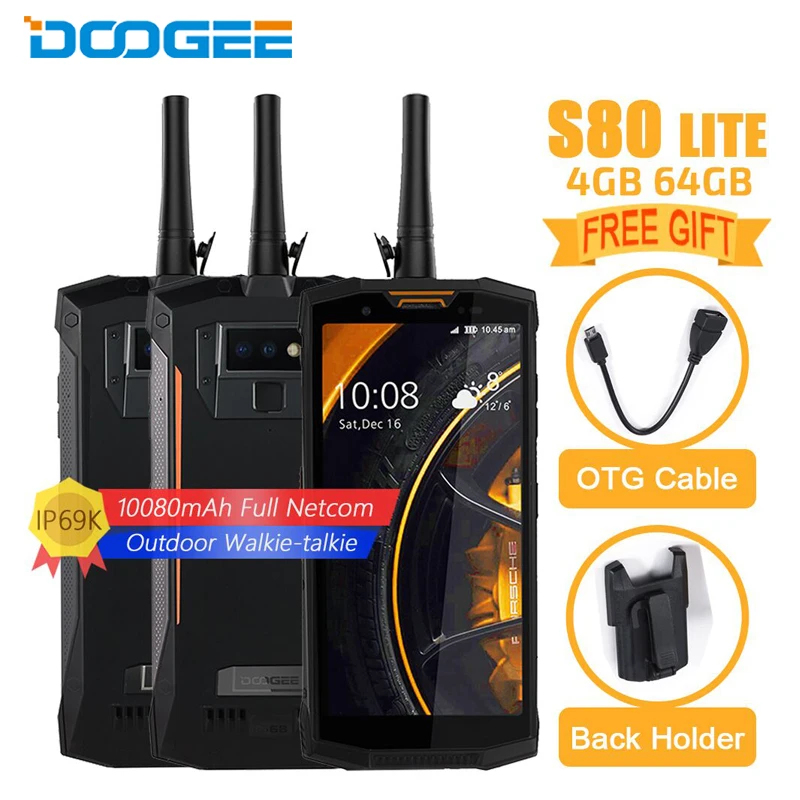 DOOGEE S80 Lite IP68 Водонепроницаемый мобильный телефон 5 99 &quot4 Гб + 64 ГБ Helio P23 Octa Core Android 8 1
