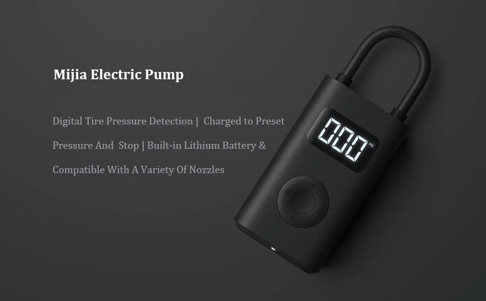 Запас Xiaomi Mijia Портативный Умный Цифровой датчик давления в шинах USB Электрический насос для шин воздушный насос для велосипеда мотоцикла автомобиля