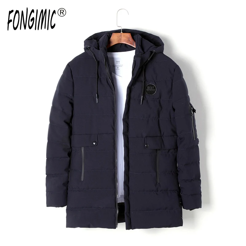 Fongimic Для мужчин Топы корректирующие модные зимние теплые парки Свободные