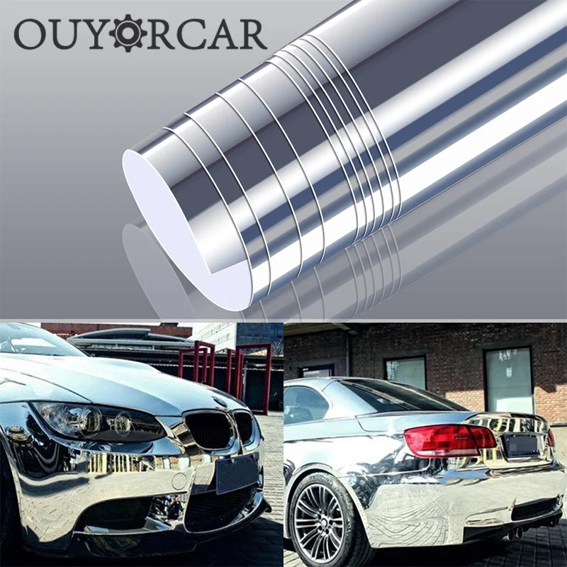 Виниловая пленка хромированная наклейка на автомобильное зеркало Высокая