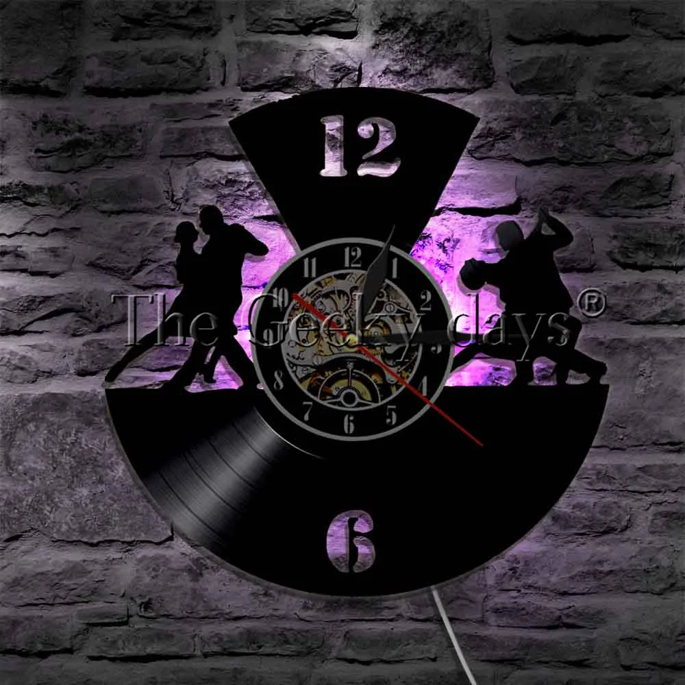 

Dancing's Time Personalized Wall Clock Sport Vintage Vinyl Clock Made of Vinyl Record LP Wall Art Gift For Dancers
